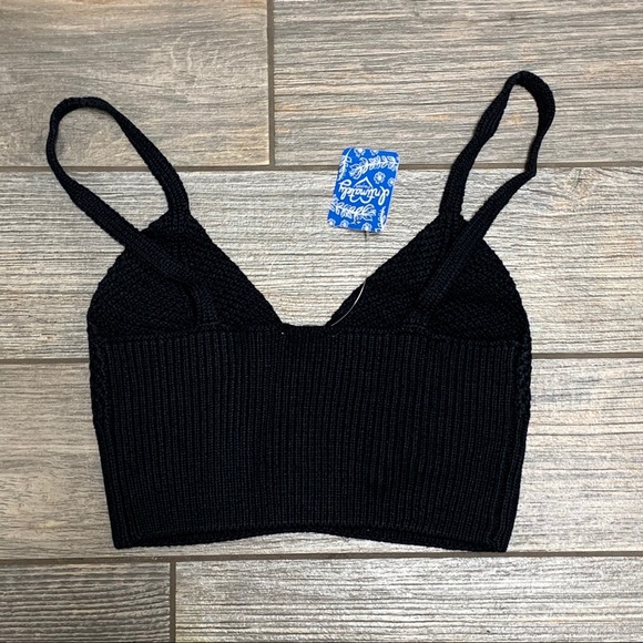XS NWT Free People You Wanna Black Brami Bralette Crop Top - Picture 7 of 8